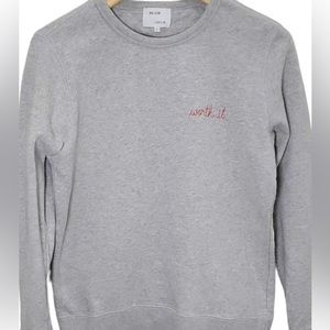 Maison Labiche Worth It sweatshirt Small- gray
